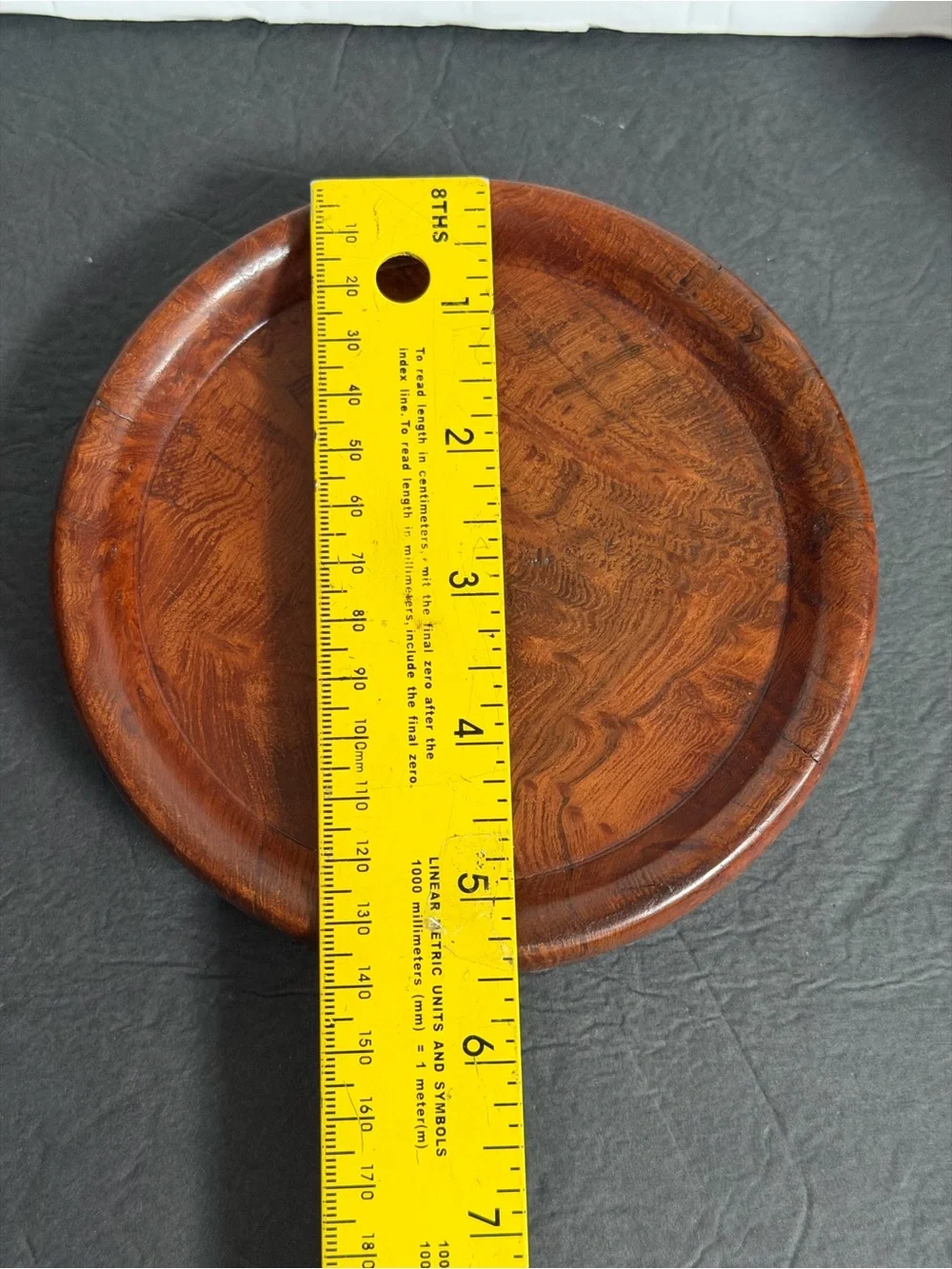 Set of Two Turned Wooden Canisters with Lids - Rich Brown